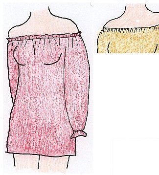 Drawing of a short chemise