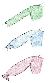 Drawing of sleeve options